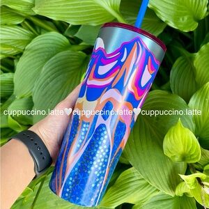 🦋NWT💜Starbucks Summer 2024 Butterfly Patterned Purple Silver SS Tumbler